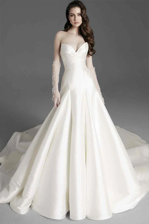 sachin and babi light blue dress Jenny by Jenny Yoo Georgina Strapless Corset Drop-Waist Tulle Wedding Gown