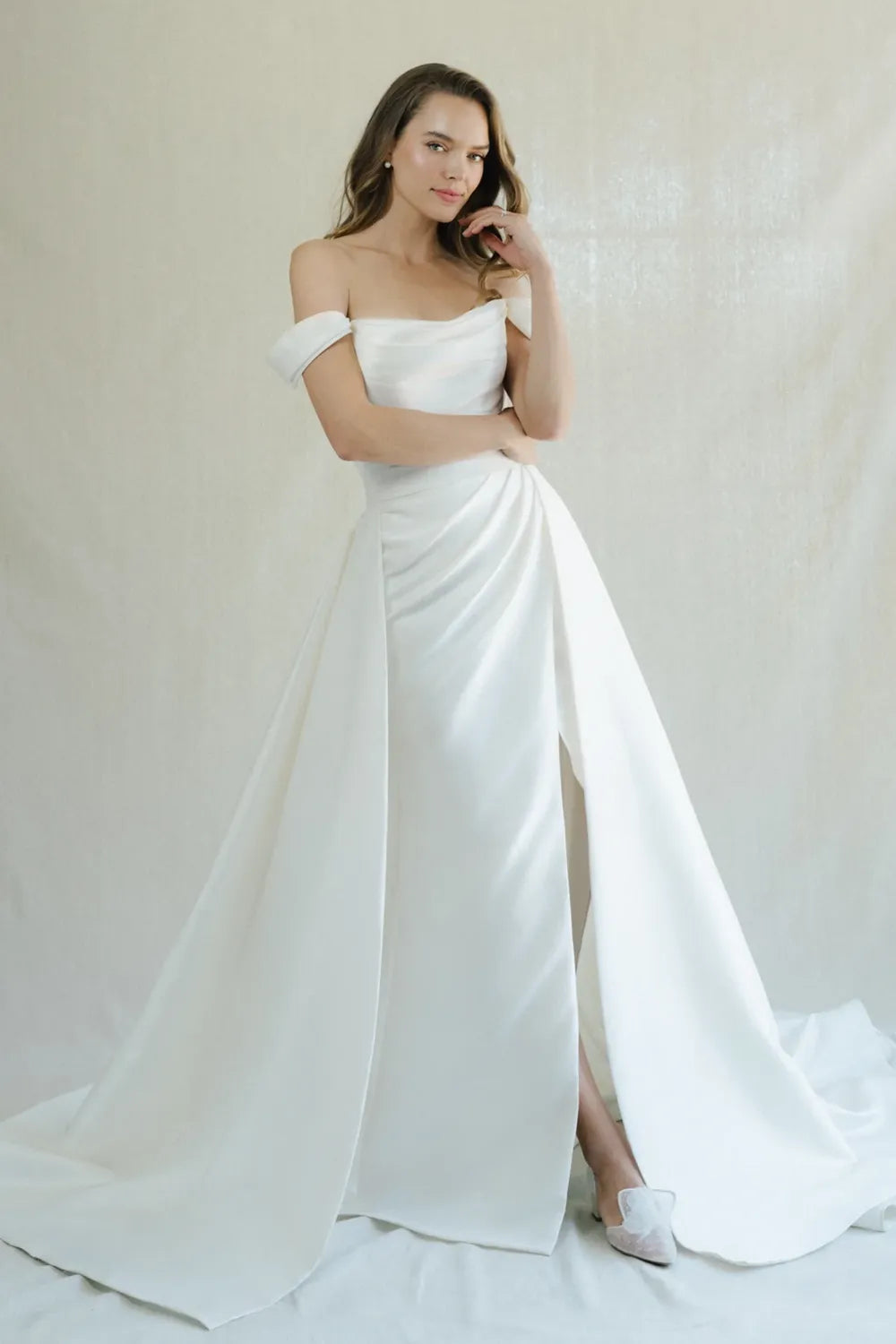 mint green and white wedding dress Long Sleeve Empire Waist Maxi Dress