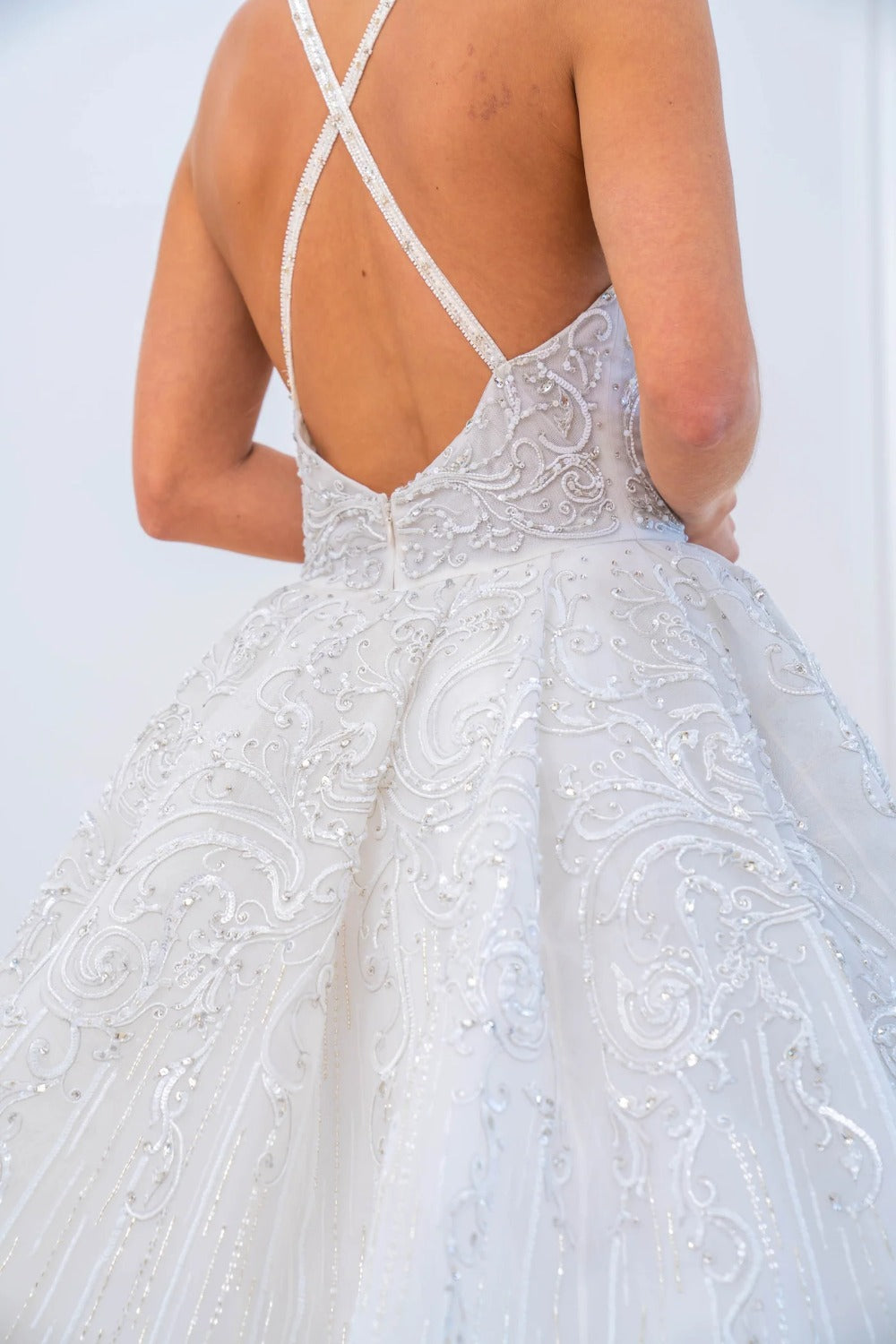 George Hobeika-Beaded Plunge Neckline -3