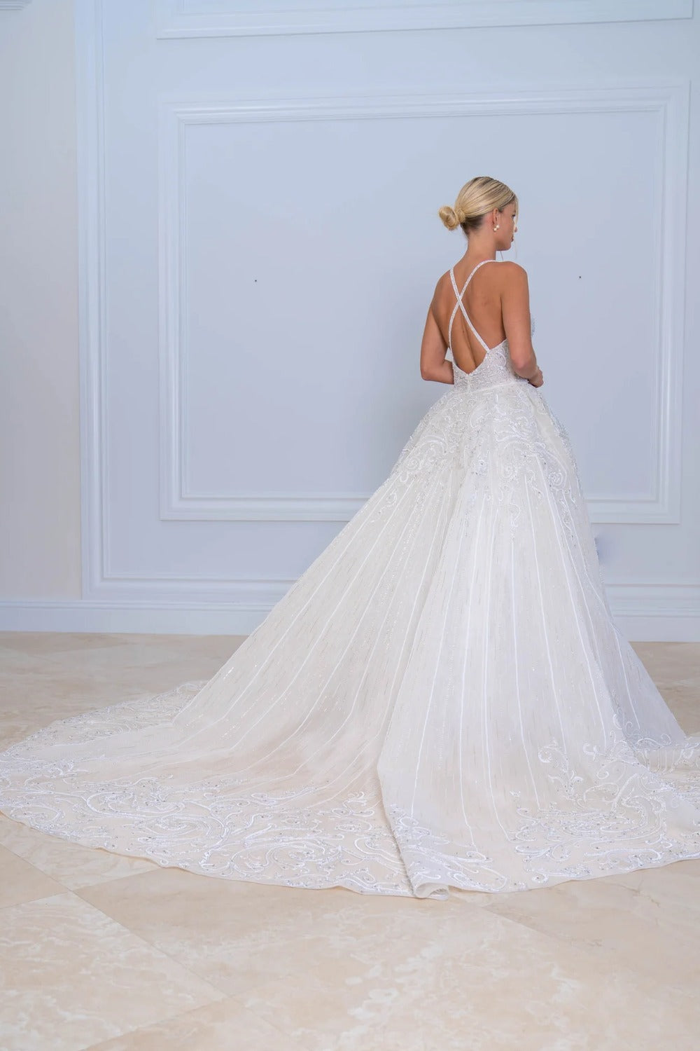 George Hobeika-Beaded Plunge Neckline -1