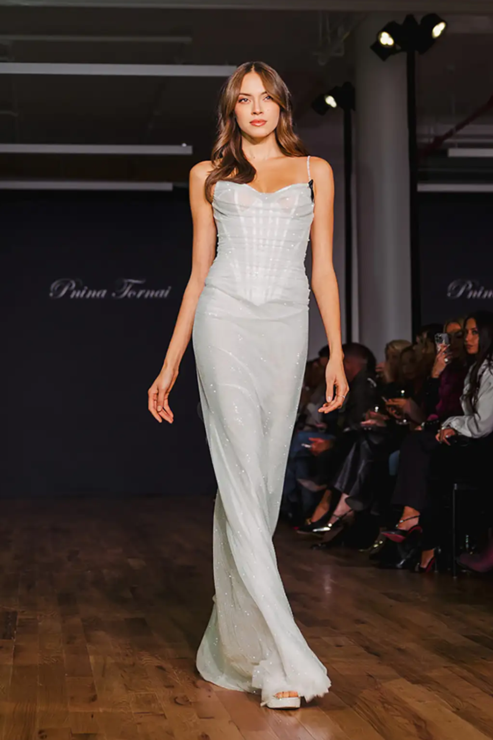 pnina tornai silver runway dress Pnina Tornai Couture Bridal Gowns, Jewelry, and Eveningwear