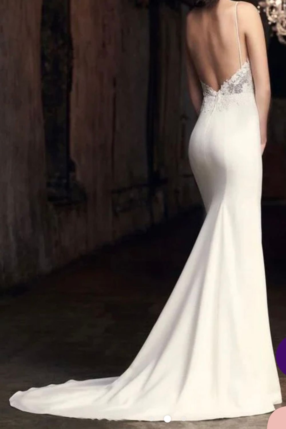 Mikaella Beautiful Lace & Crepe Mermaid Gown 3