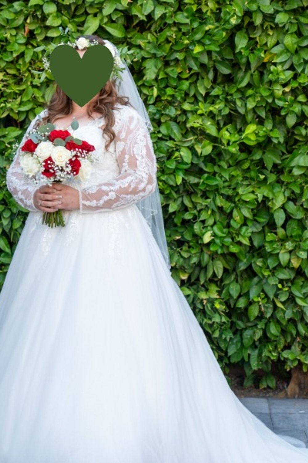 Oleg Cassini Lace Applique Ball Gown with Removable Sleeves 0