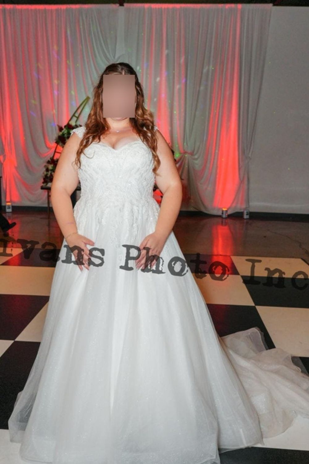 Oleg Cassini Lace Applique Ball Gown with Removable Sleeves 5