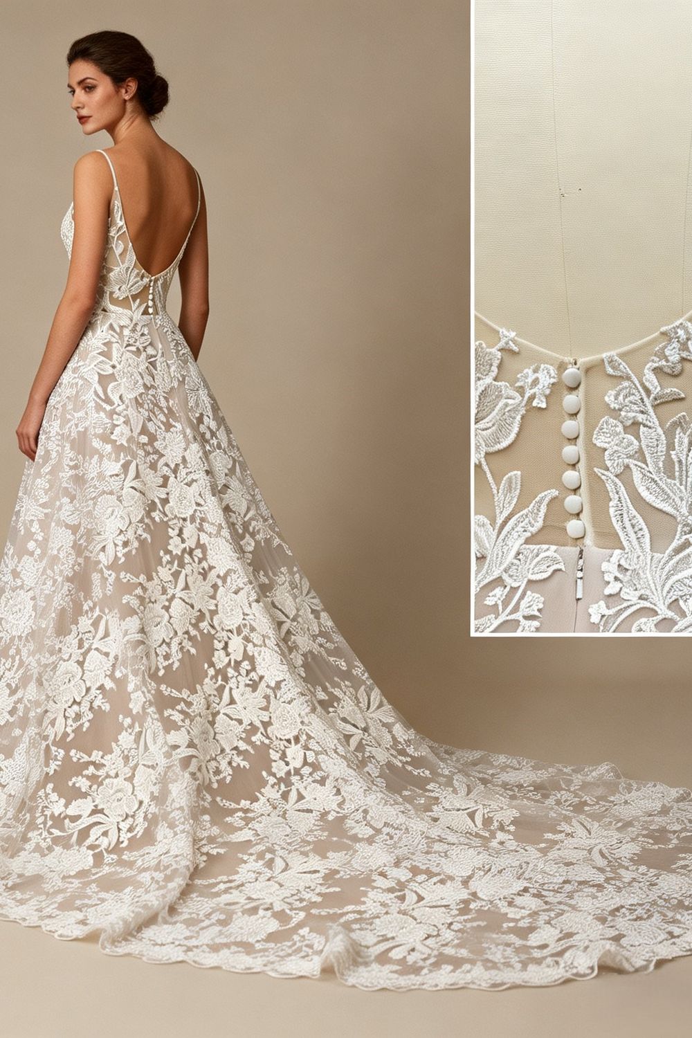 Eti Brener Romantic Lace Bridal Gown with Long Train 4