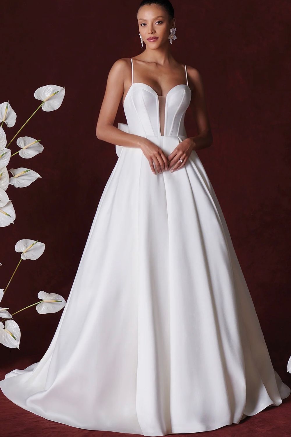 justin alexander silk wedding dress Harper: A-Line Wedding Dress with Off The Shoulder Cuff and Skirt Slit
