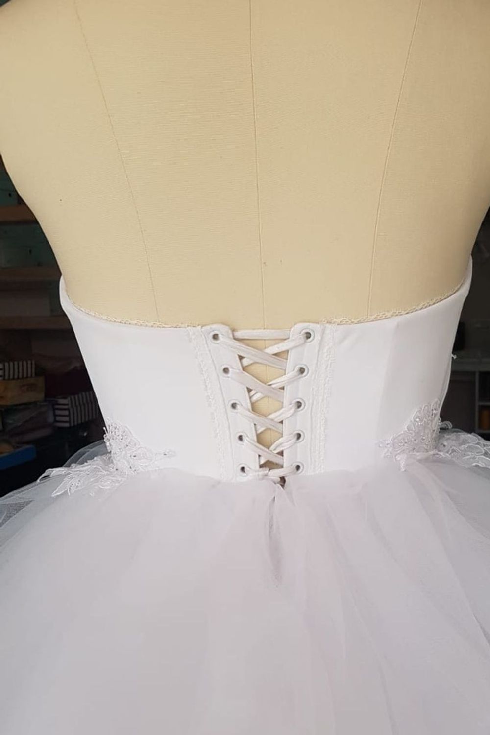 Eti Brener Tulle Corset Mini Bridal Dress 4