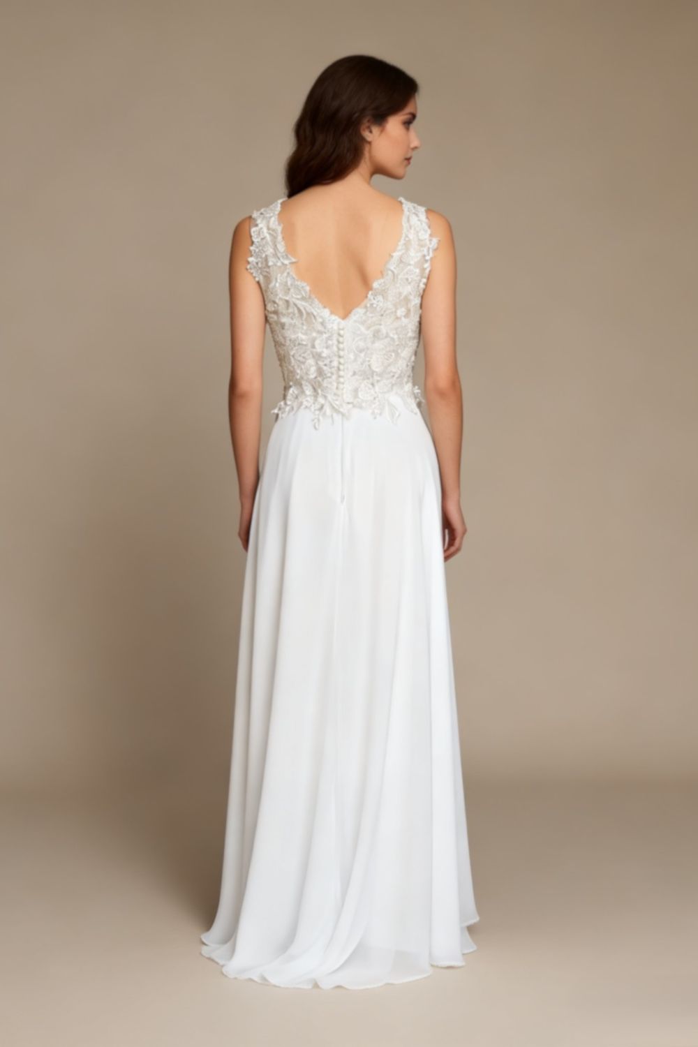 Eti Brener Two-Tone side slit Bridal Gown 1