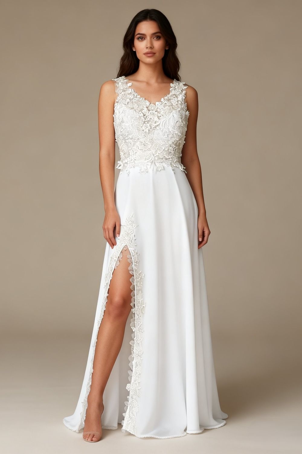 Eti Brener Two-Tone side slit Bridal Gown 0