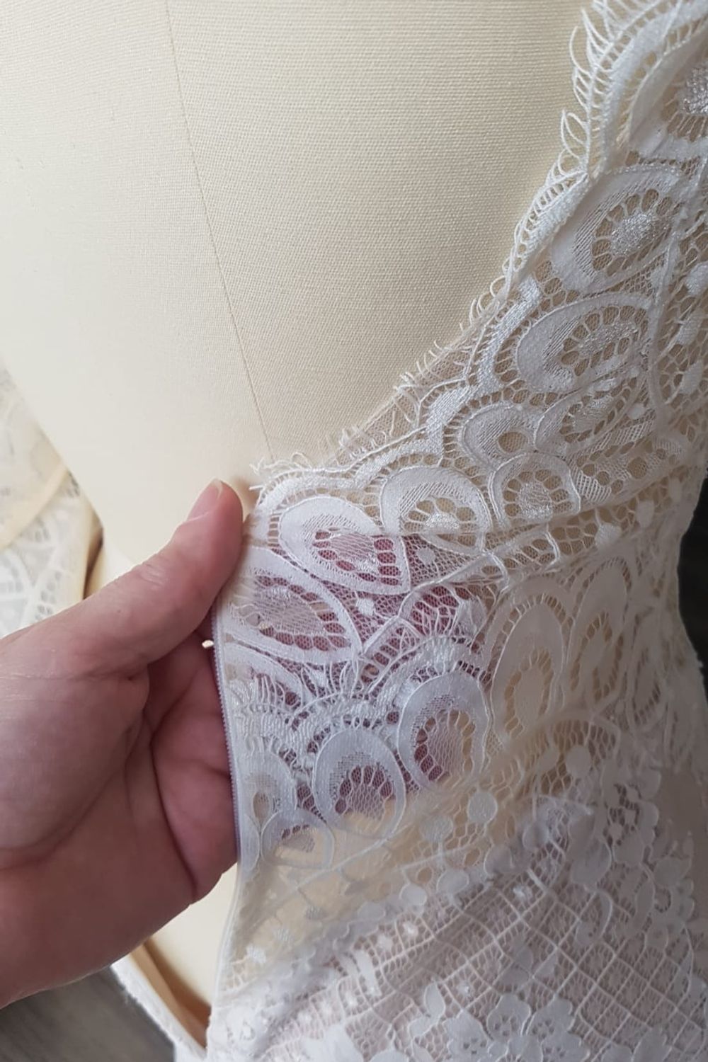 Eti Brener Geometric Floral Lace Mermaid Gown 8