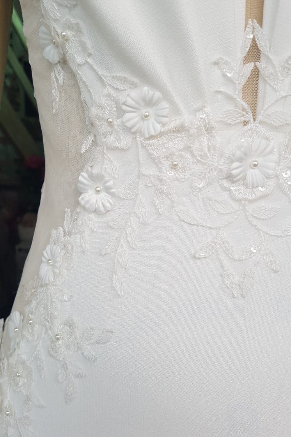 Eti Brener Fit and Flare Ivory Bridal Gown Size 8 3