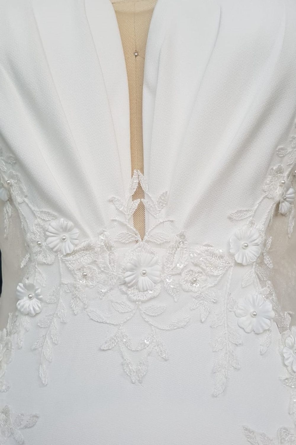 Eti Brener Fit and Flare Ivory Bridal Gown Size 10 2