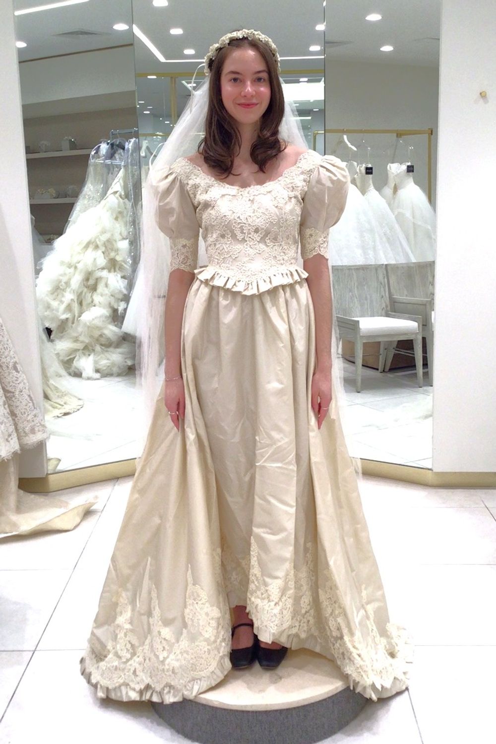 Henri Bendel Vintage Ballgown Dress with Veil 0