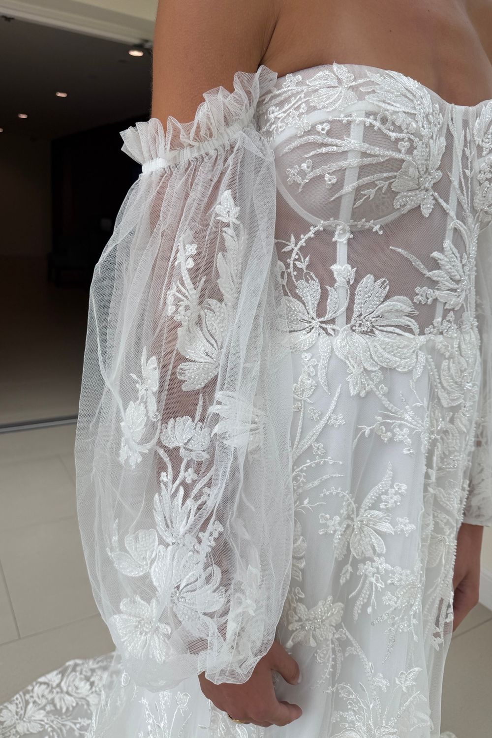 Alena Leena Bridal Peony with Sleeves 9
