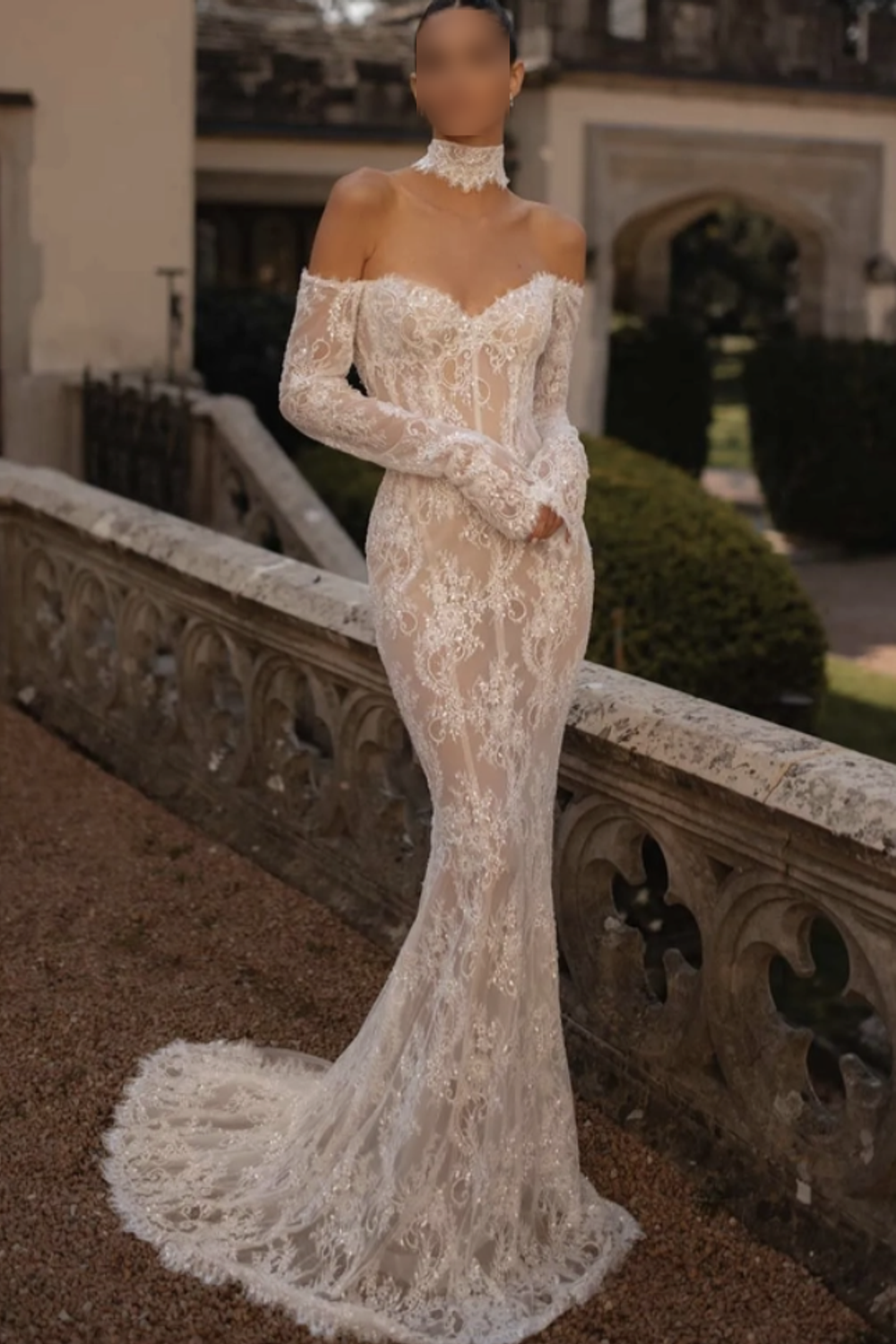 berta long sleeve wedding dress Used Berta 24-04 Maggiore with Choker Wedding Dress