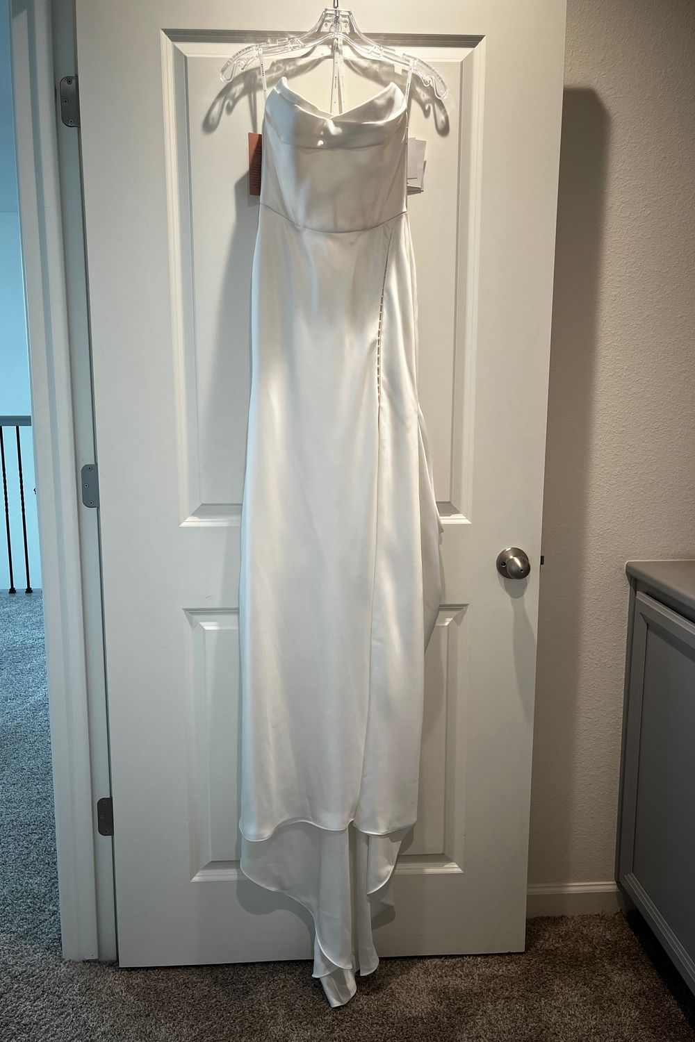 Watters Watters Orlie Strapless Satin Sheath Wedding Gown 2