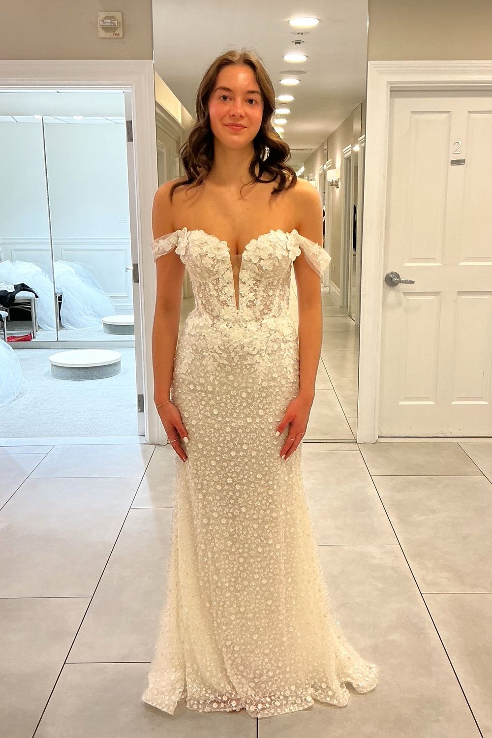 Pronovias Privee Amya with Veil and Overskirt 2