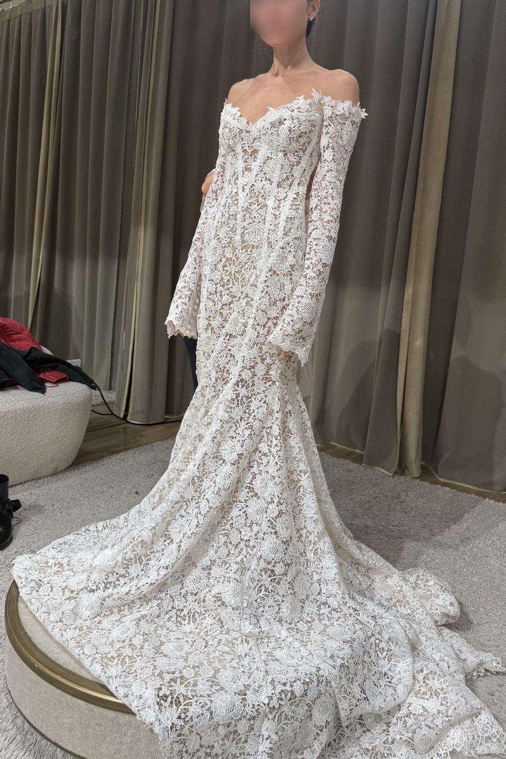 galia lahav evening dresses Never Worn Whisper Wedding Dress mss-group:Aviator Classic Black Dress Socks The gown flows into Color:Earth/Yellow