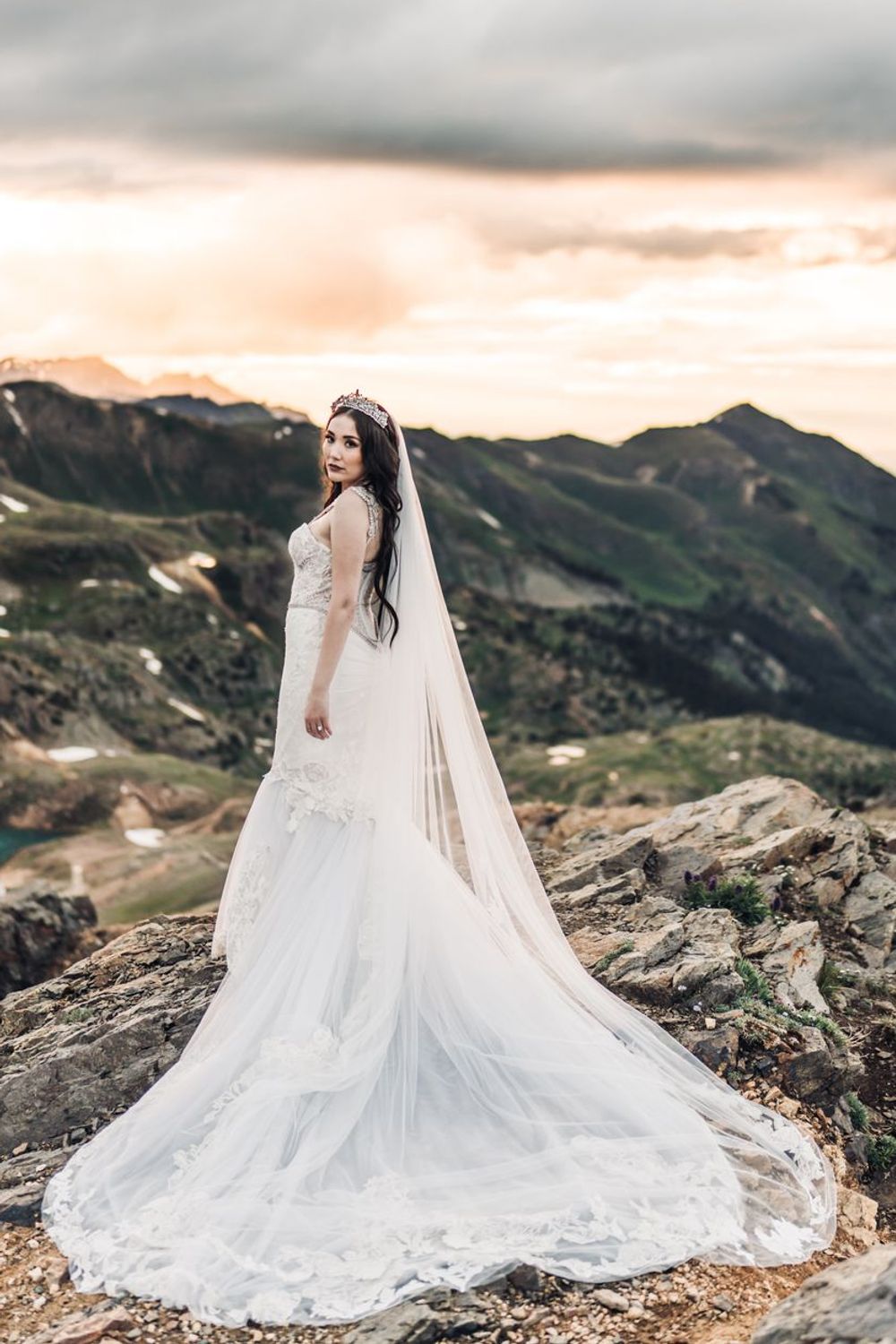 Netta BenShabu CUSTOM 3-in-1: Wedding Gown w/2 Skirts, Veil&Crown 7