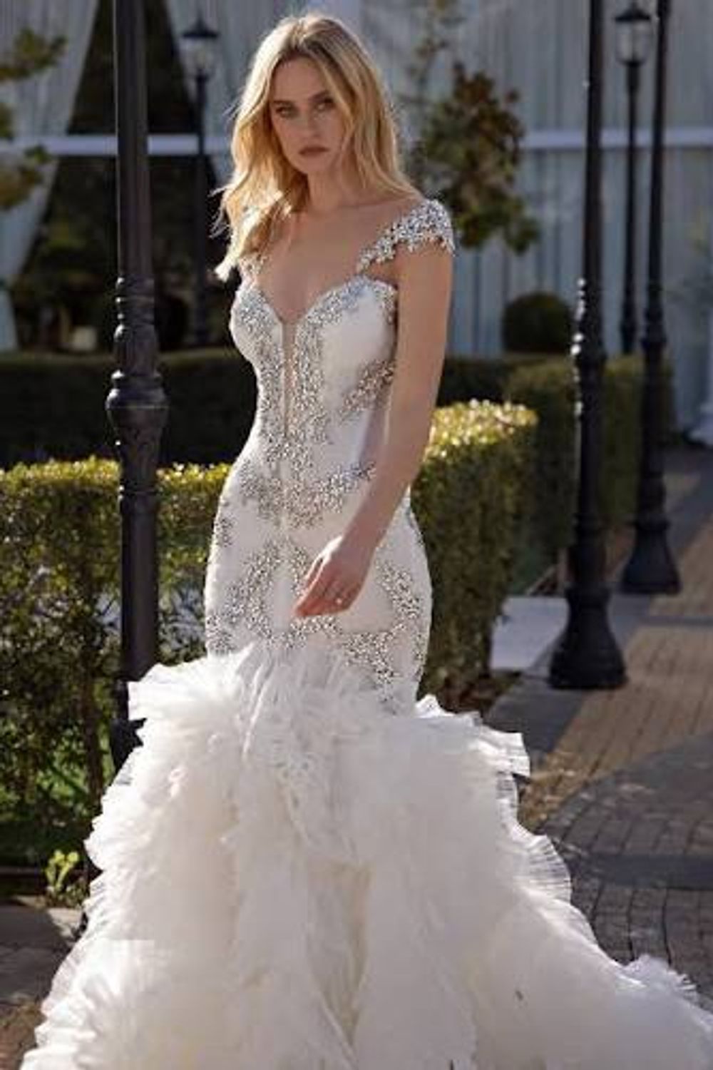 pnina tornai mermaid wedding dresses Sample 4937 Dress Special Event Size:UK 16-18 (XL) Sculpted ruching and ornate Wedding Dresses Newport Beach,