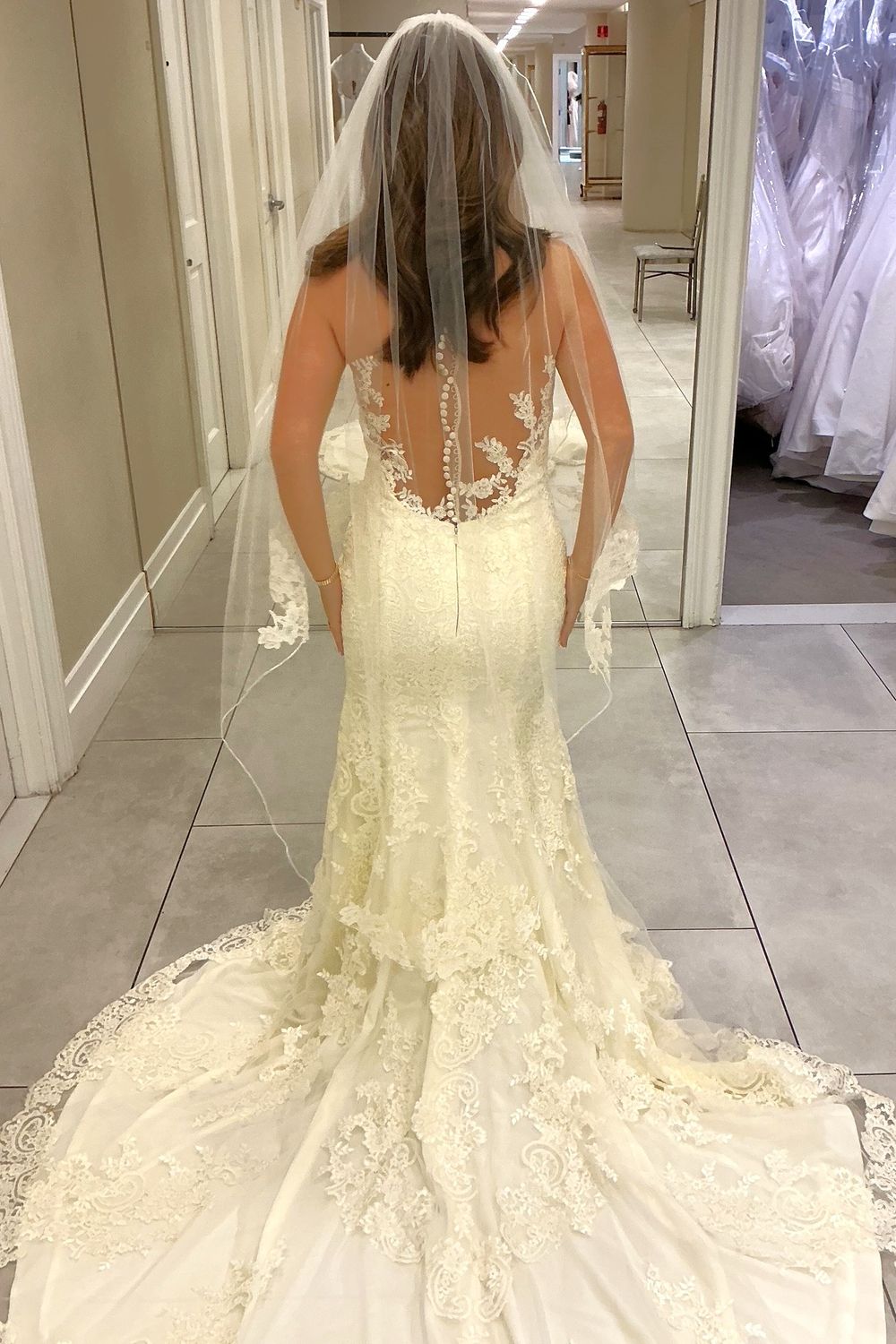 Ashley & Justin Fit and Flare Dress with Veil 3