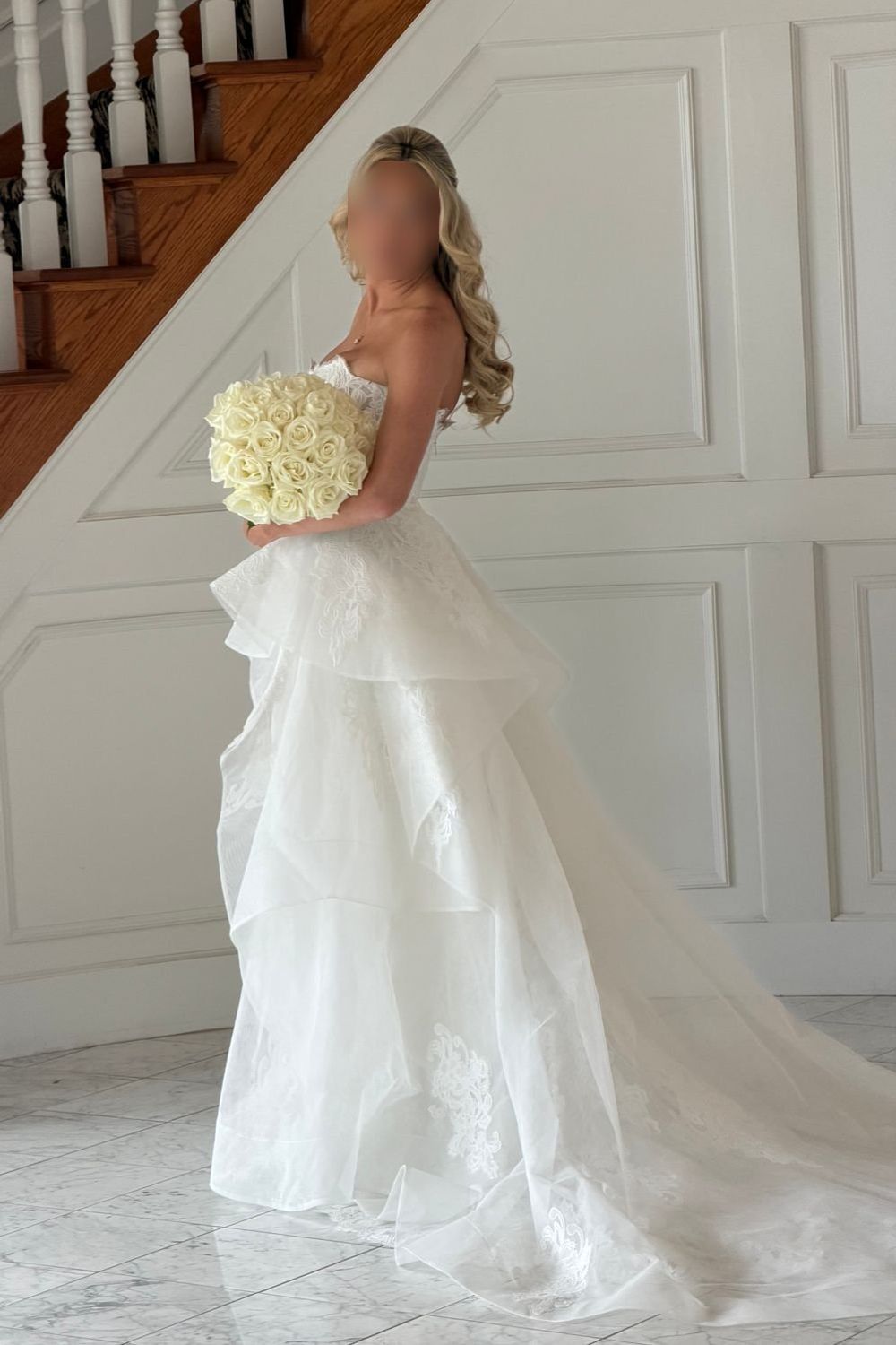 Monique Lhuillier Luck ML with custom love story bodice 7