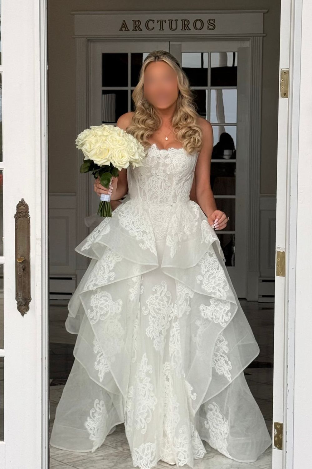 Monique Lhuillier Luck ML with custom love story bodice 7