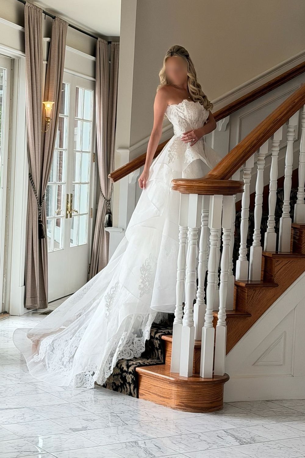 Monique Lhuillier Luck ML with custom love story bodice 7
