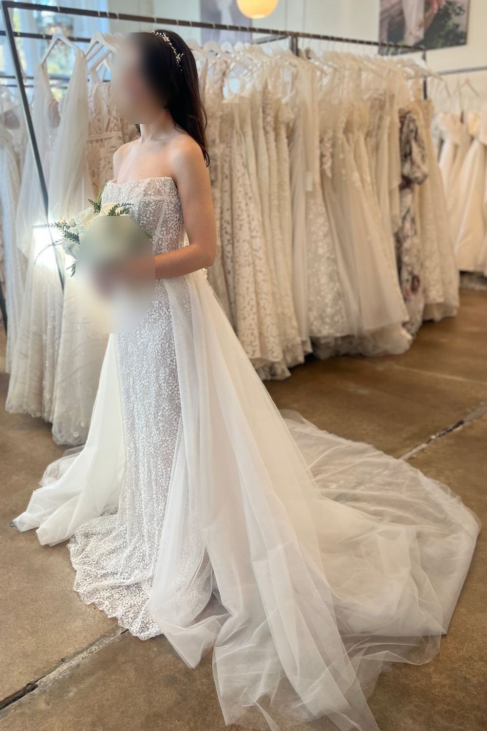 Vagabond Bridal Marble with Emerson Overskirt 4