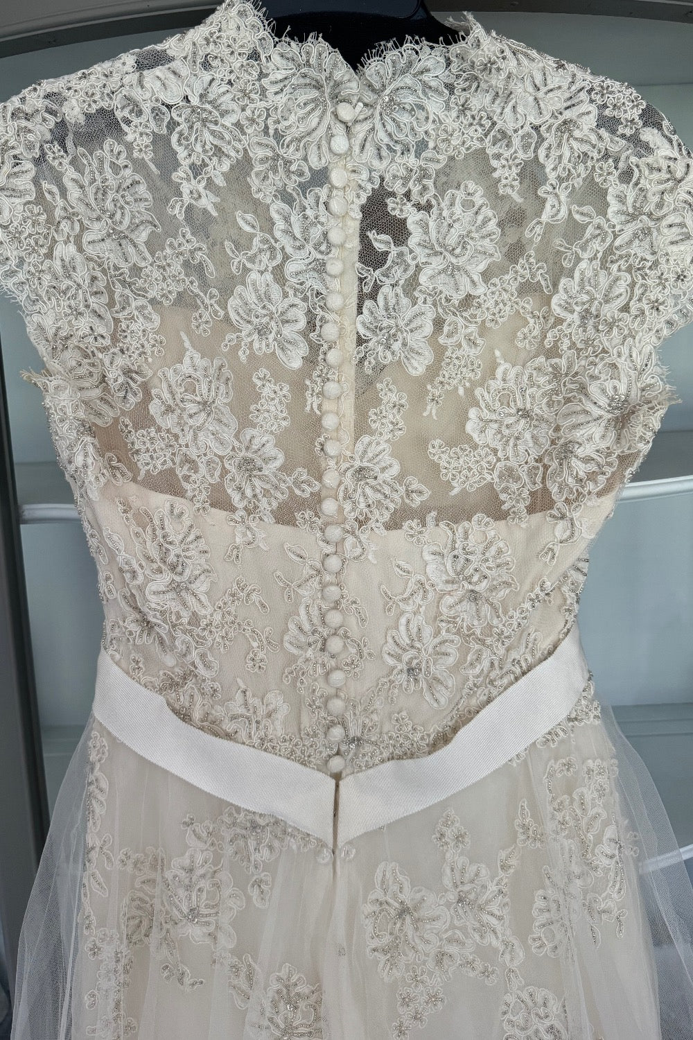 Reem Acra-Cap Sleeve V-Neck-5