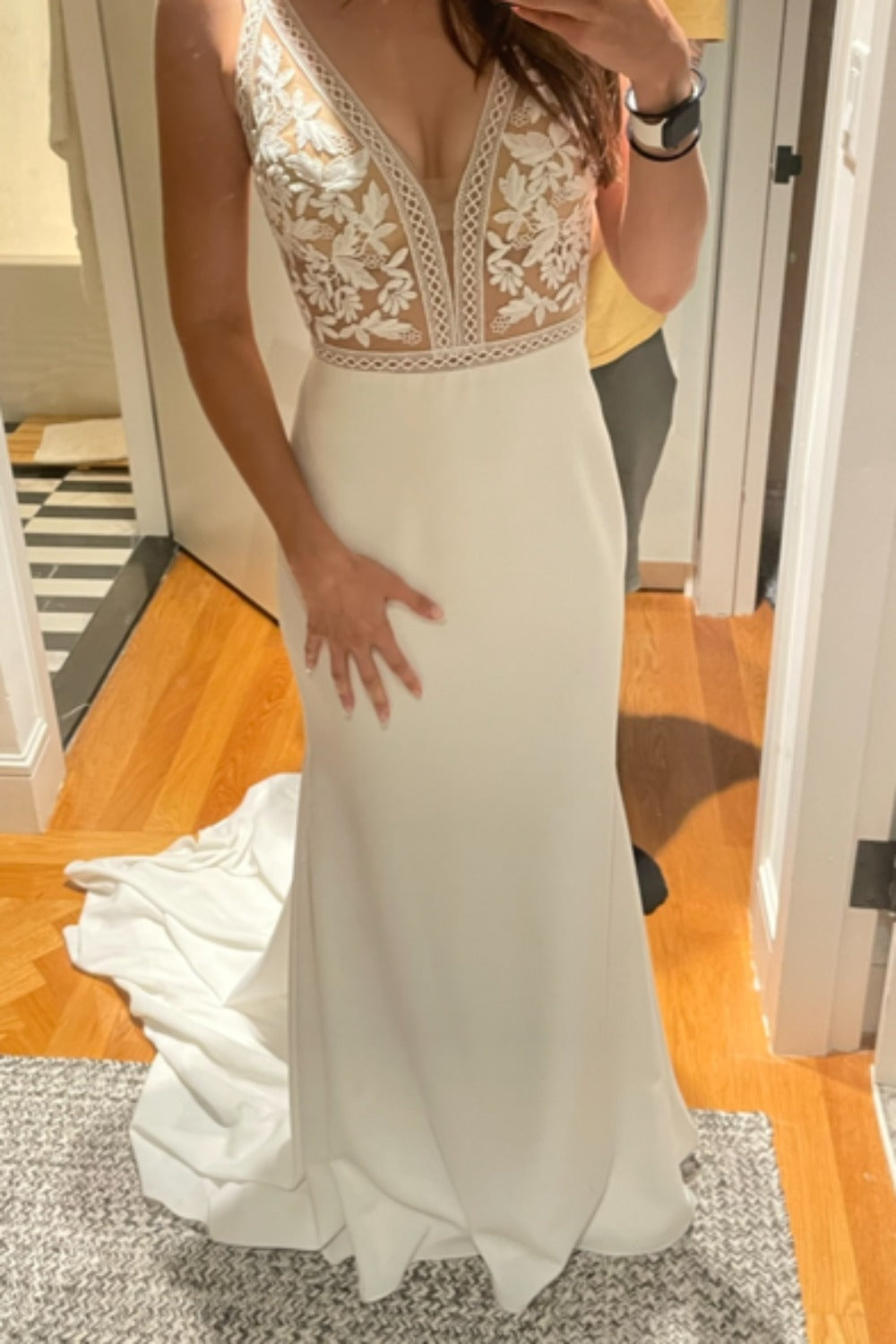 Mikaella-Beautiful Boho Sleeveless Floral Lace (Style 2297)-2