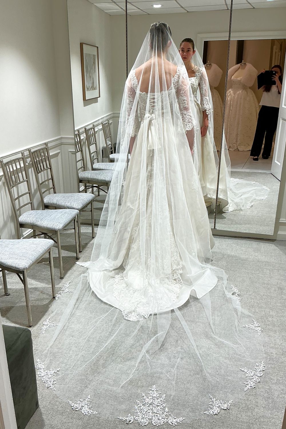 Pnina Tornai Custom Ballgown with Veil 11