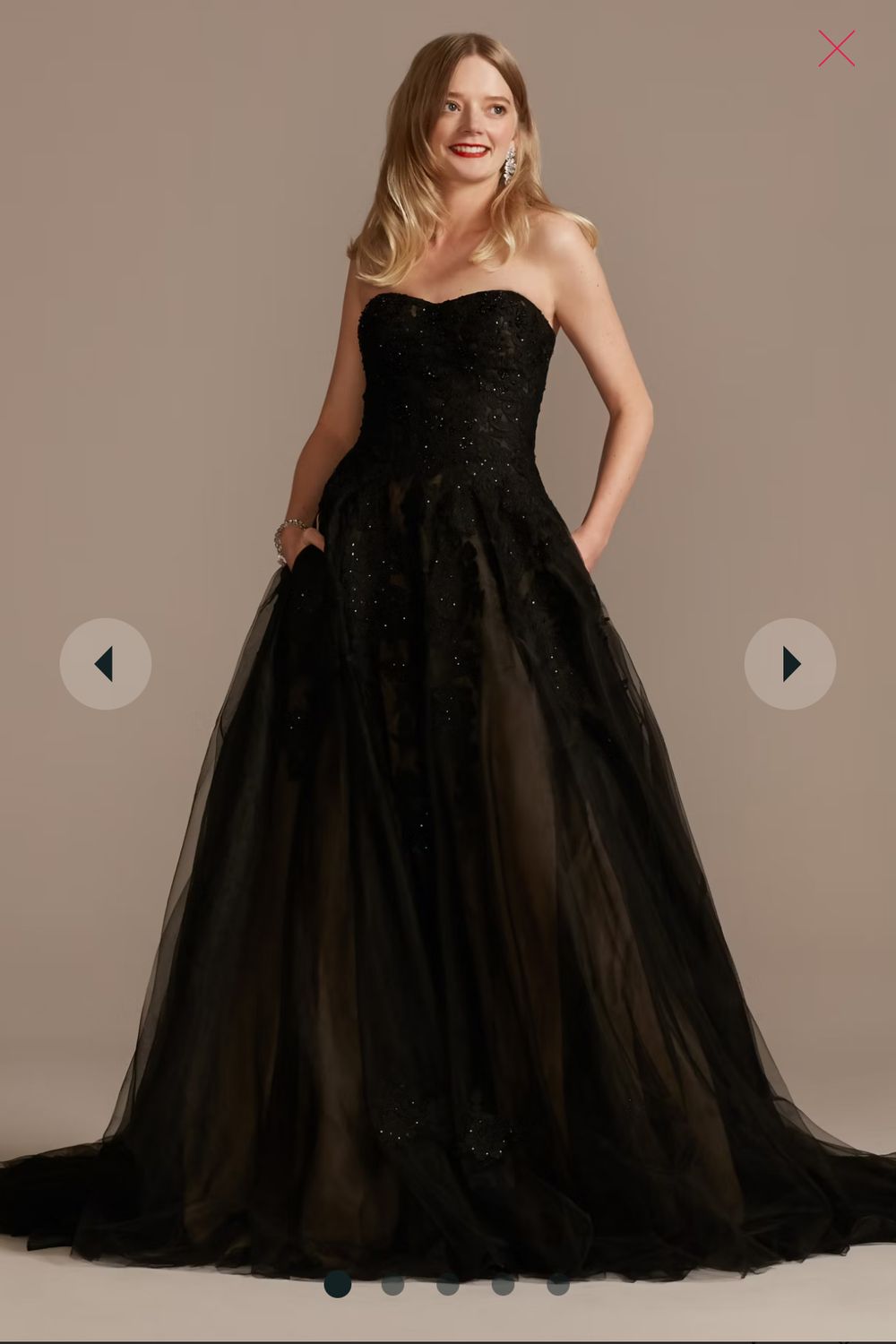 David's Bridal Black bridal gown 0