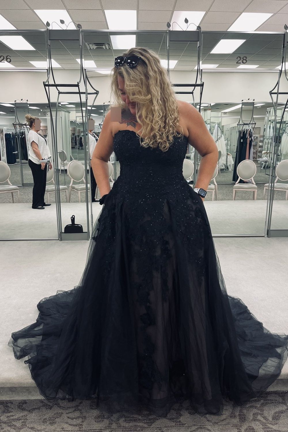 David's Bridal Black bridal gown 3
