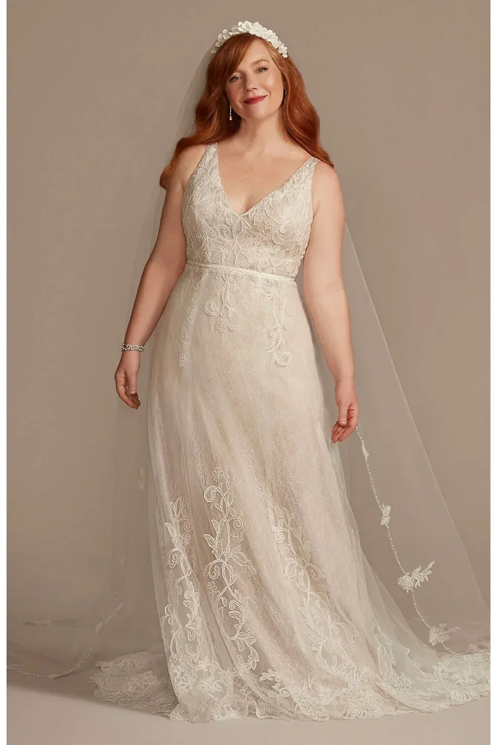 navy blue dress for baby girl Never Worn Melissa Sweet Lace Appliqué V-Neck Wedding Dress