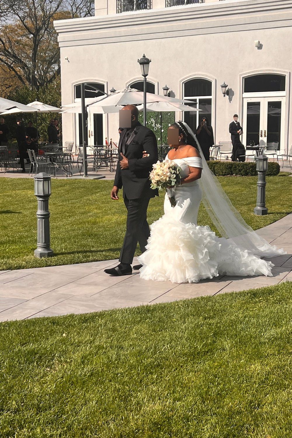 Martina Liana Silk Trumpet Wedding Dress with Tiered Tulle Skirt 5