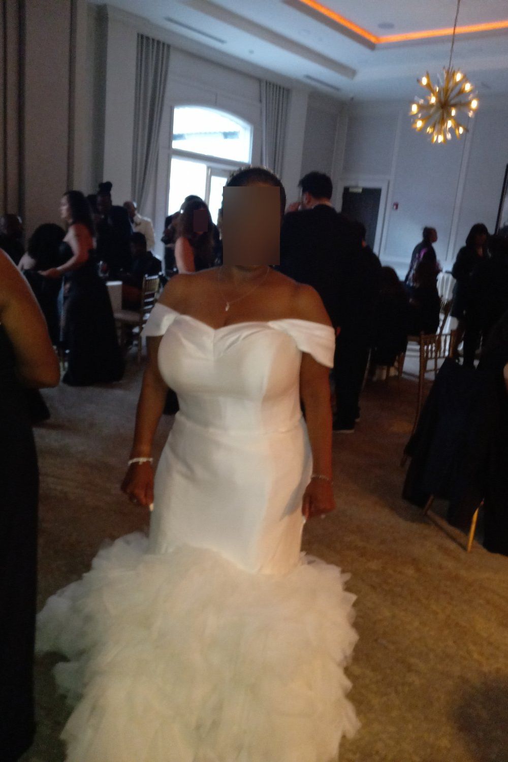 Martina Liana Silk Trumpet Wedding Dress with Tiered Tulle Skirt 0