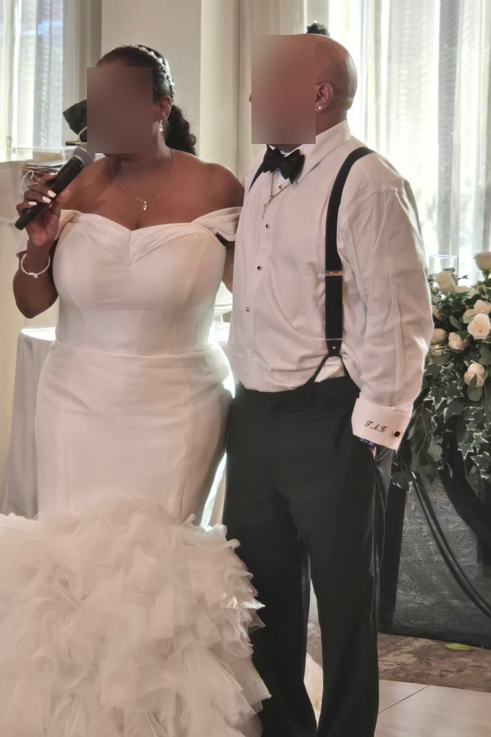 Martina Liana Silk Trumpet Wedding Dress with Tiered Tulle Skirt 1