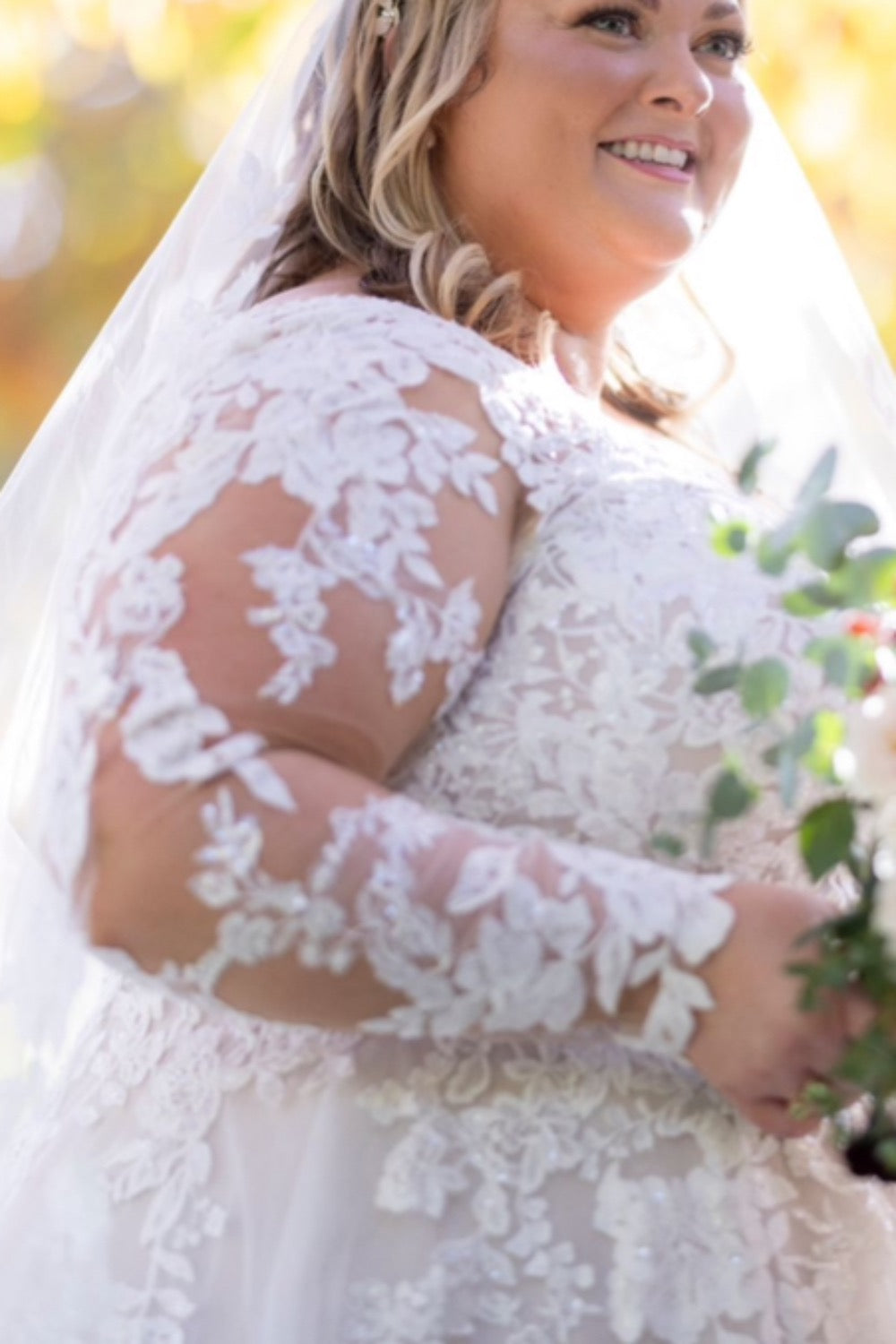 Essense of Australia-LACE A-LINE WEDDING DRESS WITH LONG SLEEVES Style D3280 -4