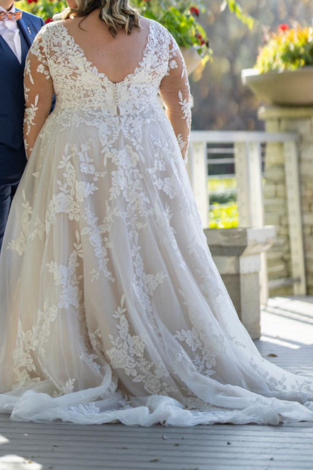 Essense of Australia-LACE A-LINE WEDDING DRESS WITH LONG SLEEVES Style D3280 -1