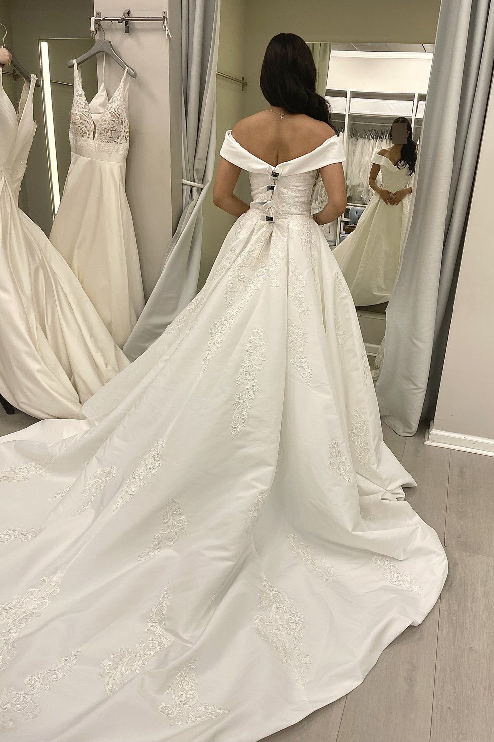 Justin Alexander Off-Shoulder Mikado Ballgown 2