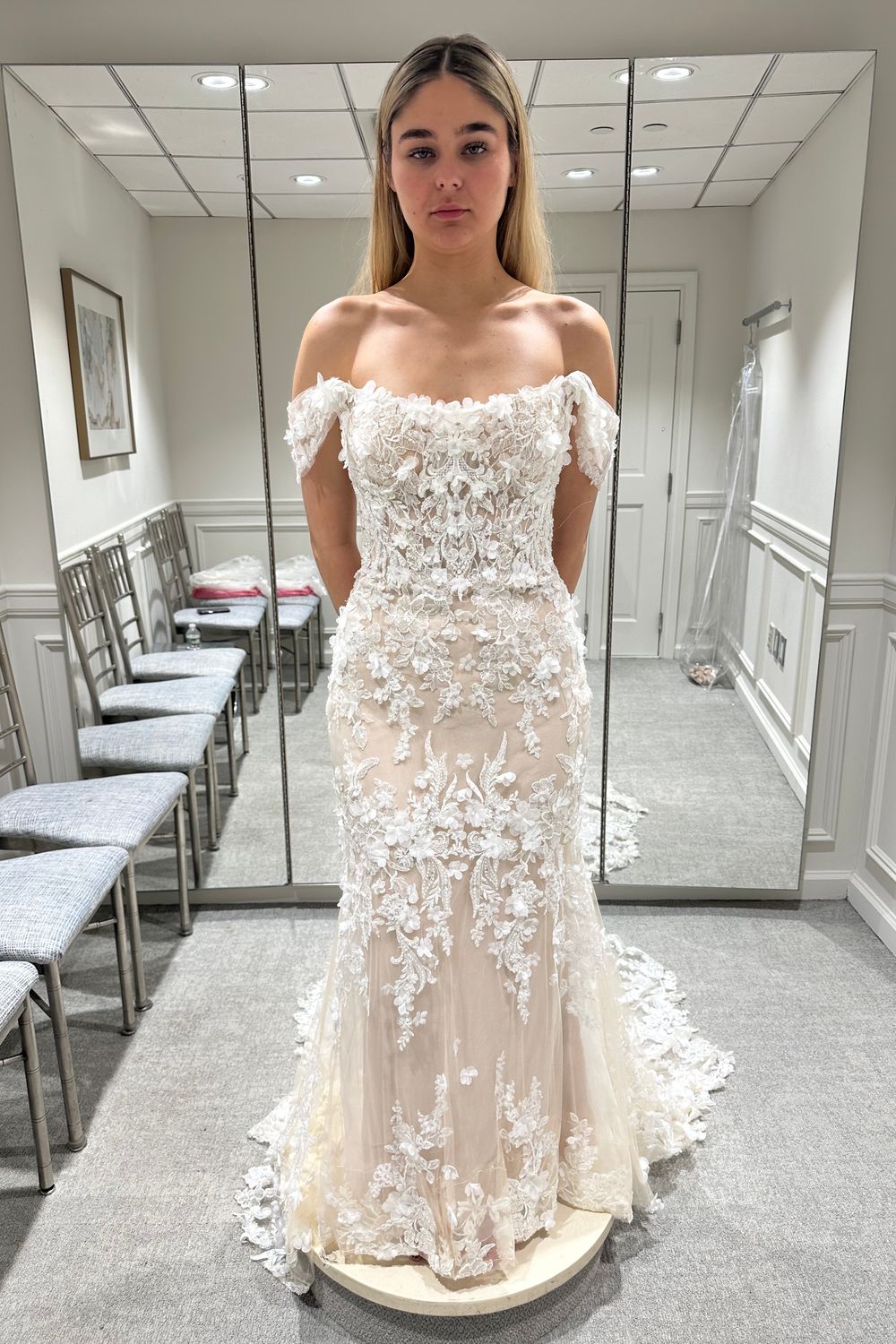 Randy Fenoli Farrah-A with Veil (Bel Aire Bridal Veil V7440C) 5