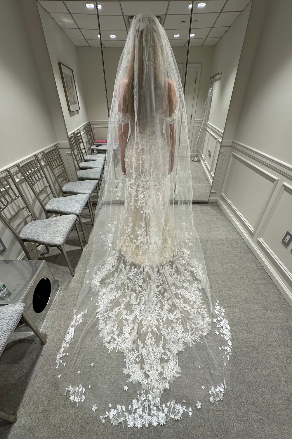 Randy Fenoli Farrah-A with Veil (Bel Aire Bridal Veil V7440C) 7