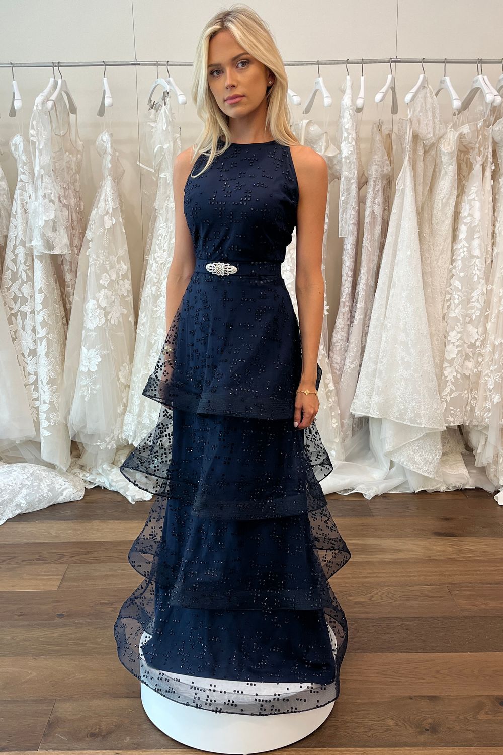 Never Worn Alex Teih Style #0782 Pixel Navy 