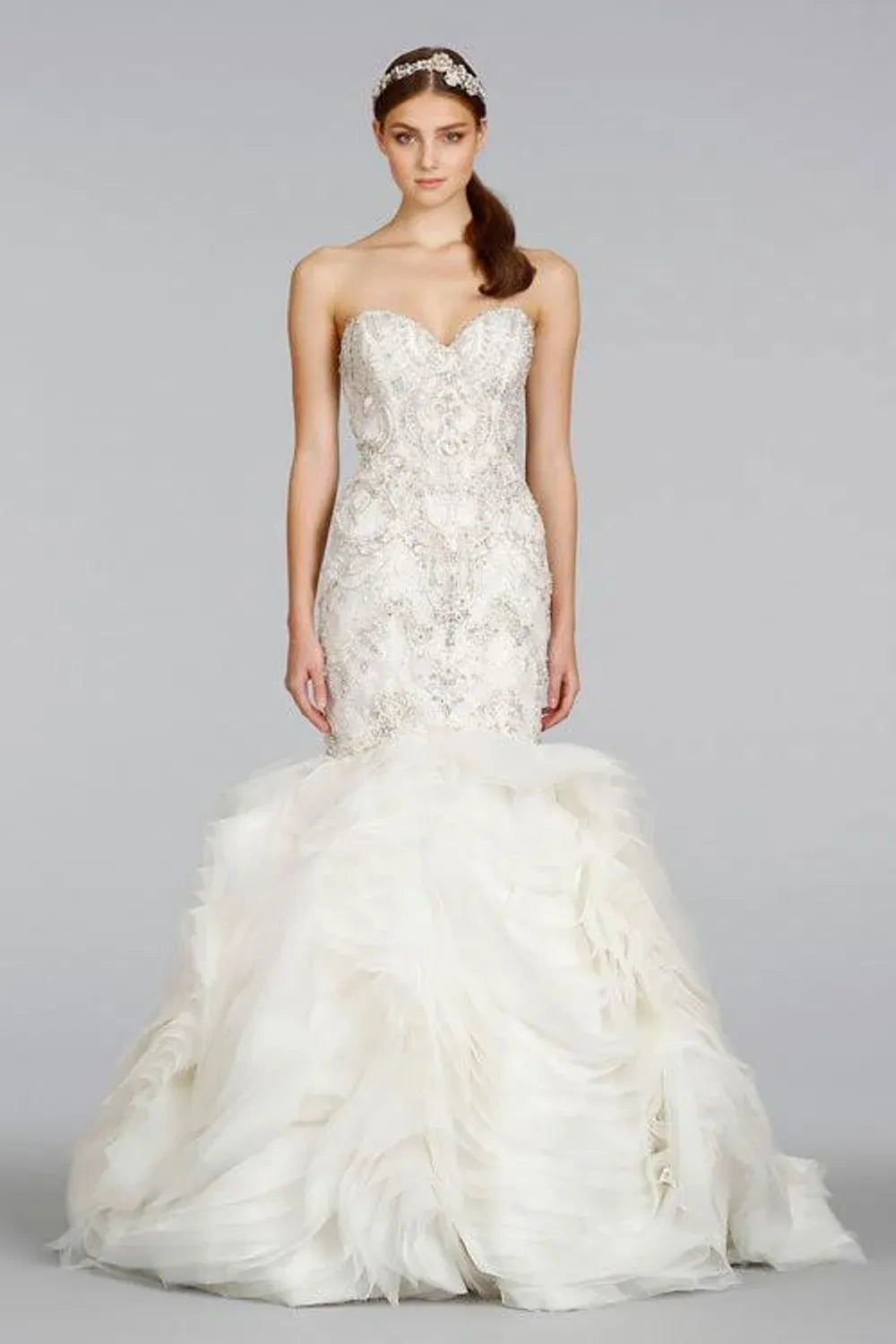 Lazaro 3400 with Veil and Necklace 0