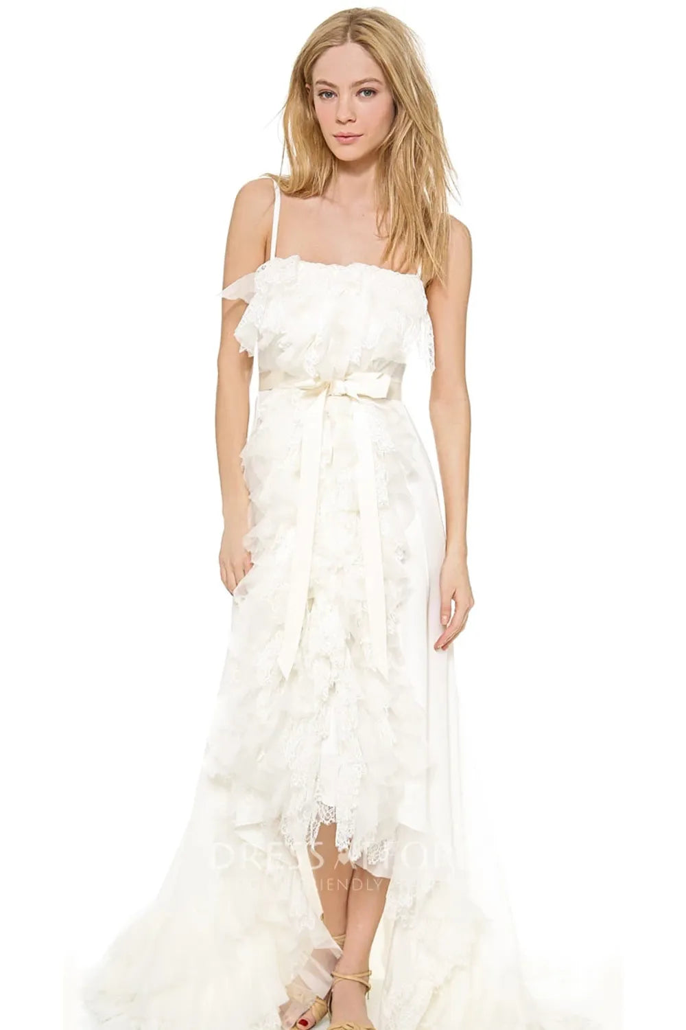 used Nina Ricci Tiered Ruffle Gown