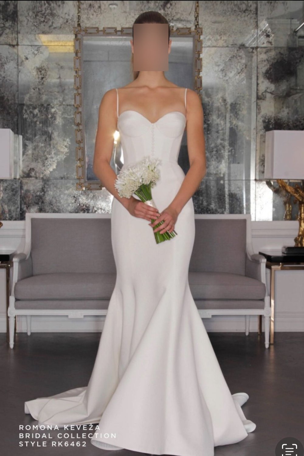Used Romona Keveza RK6462 with Veil Wedding Dress