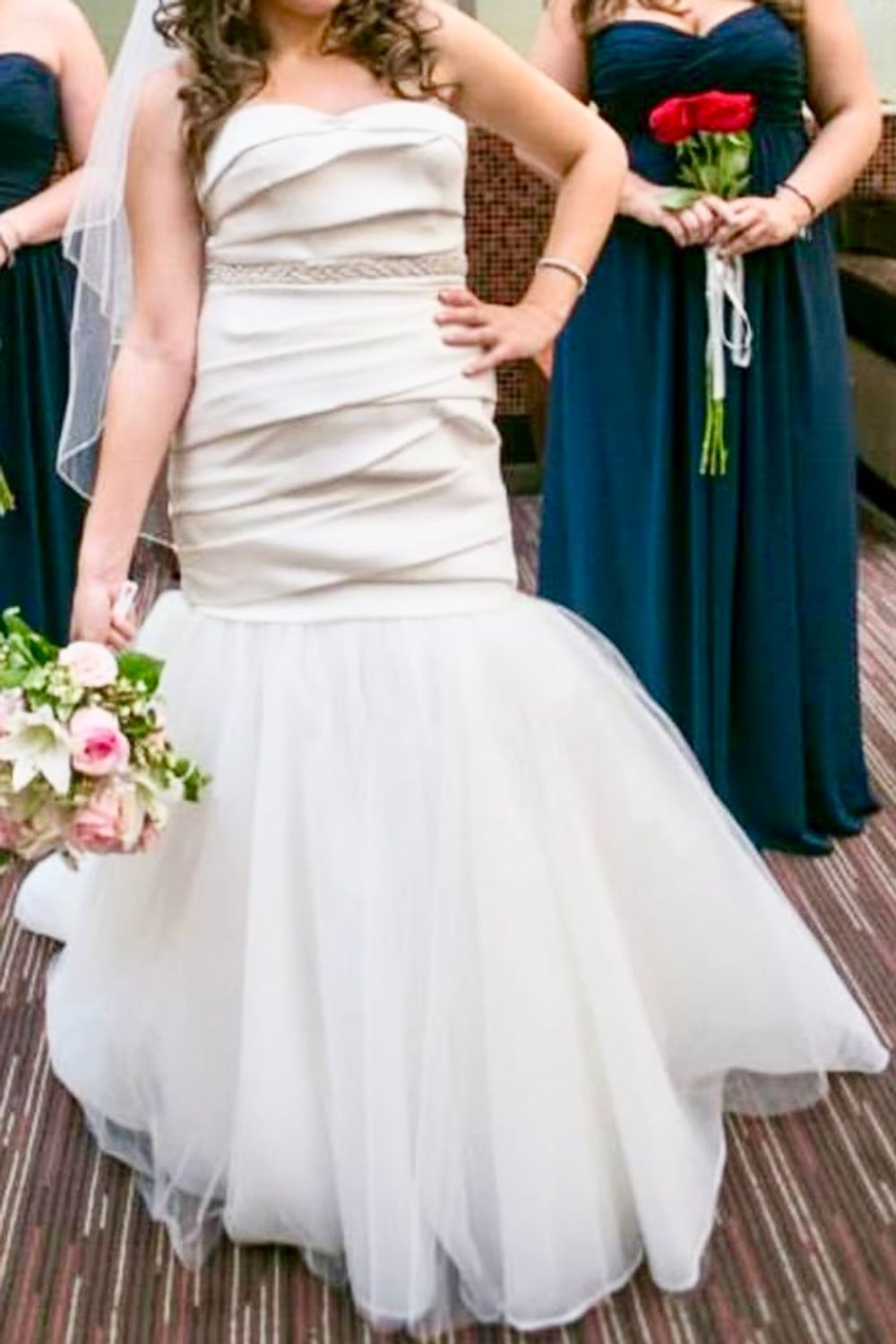 Vera Wang White Fit & Flare Gown 3
