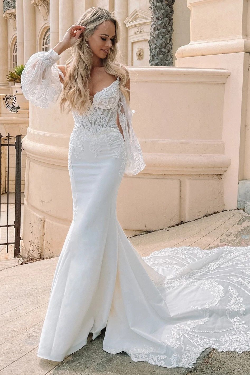 Puff Sleeves Martina Liana Mermaid Dress Never Worn Martina Liana