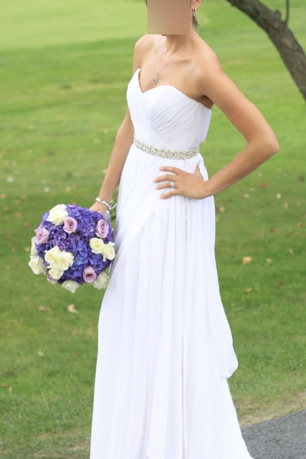 Romona Keveza Sweetheart sheath Grecian gown in silk chiffon 1